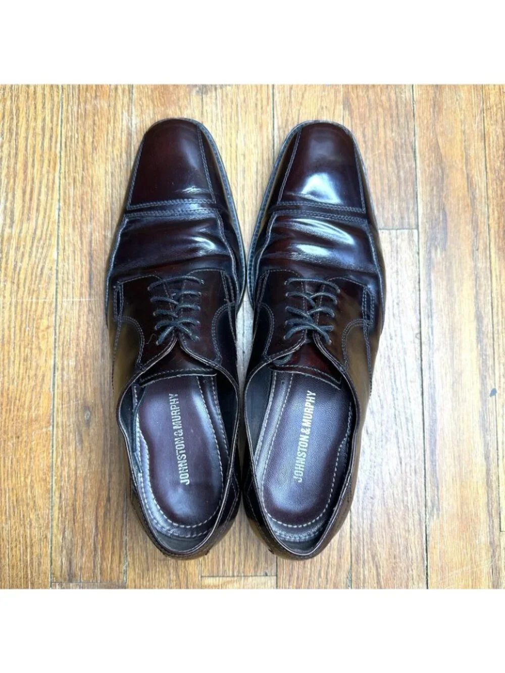 Johnston & Murphy Burgundy 9.5 Leather Dress Shoes Derby Lace Up Oxfords